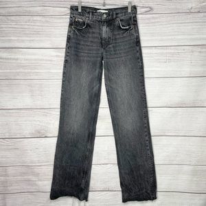 ZARA 100% Cotton Straight Black Jeans Women’s Size 2 Long